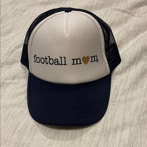 Football Mom Kids original Mother Trucker Hat - Navy and White